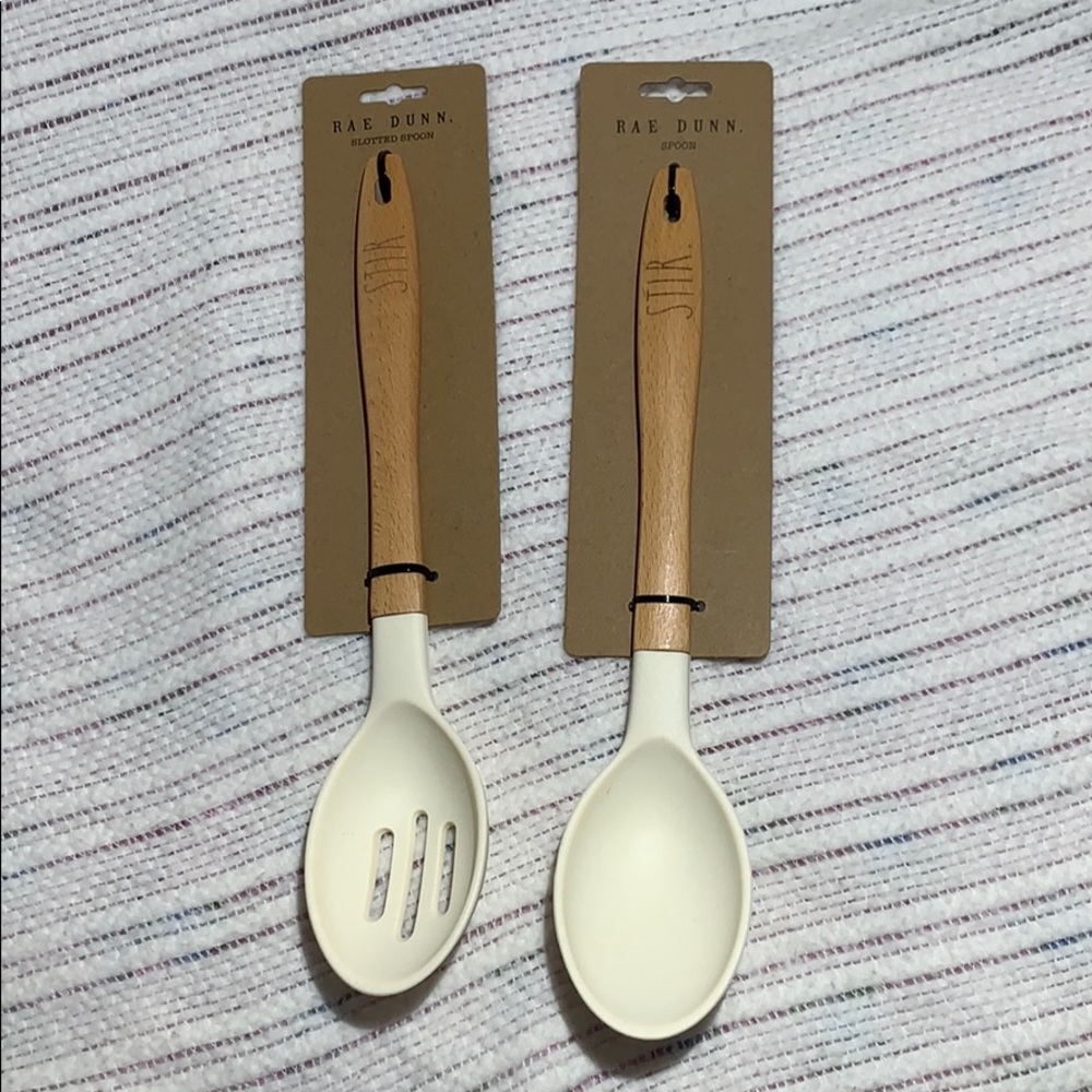 Set of 3 Rae Dunn Serving Spoon STIR & Spatula MIX